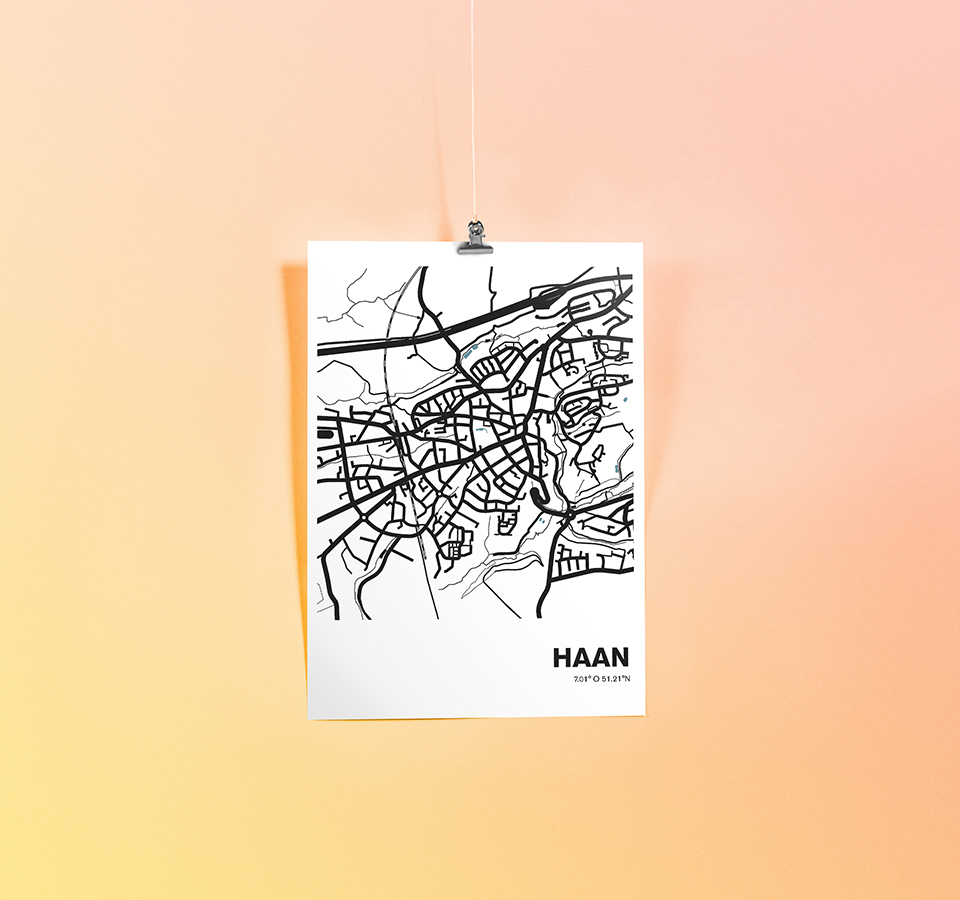 Stadtplan Haan Illustration